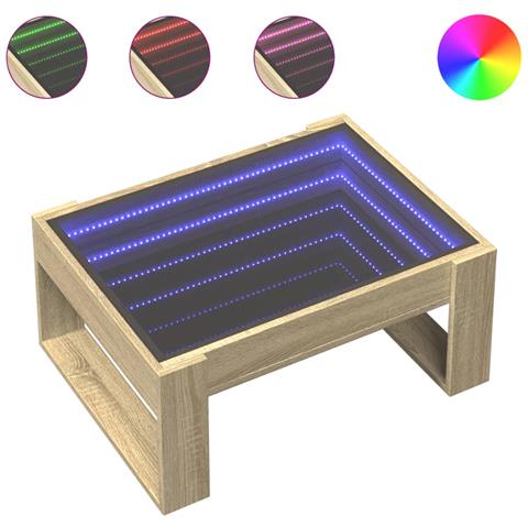 Tavolino Da Salotto Con Led Infinity Rovere Sonoma 70x53x30 Cm - Foto 2