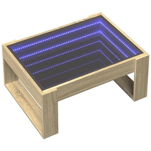 Tavolino Da Salotto Con Led Infinity Rovere Sonoma 70x53x30 Cm - Foto 3