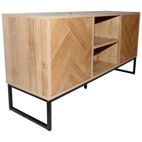 Chevron Buffet Effetto Chevron Con 2 Porte E 2 Nicchie - Foto 5