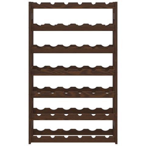 Portabottiglie per 42 Bottiglie Marrone Legno Massello di Pino - Foto 3