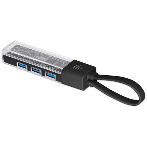 Hub Combo Usb 3.0 Usb-c E Usb-a 4 Porte Nero Trasparente - Foto 3