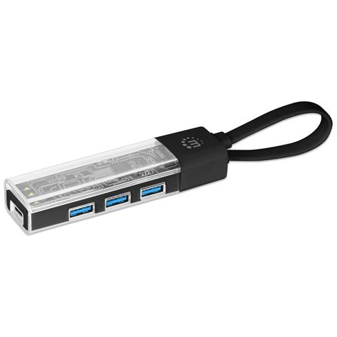 Hub Combo Usb 3.0 Usb-c E Usb-a 4 Porte Nero Trasparente - Foto 1