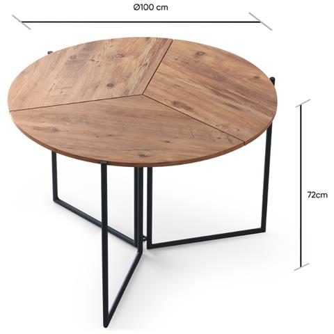 Bronie Tavolo Da Pranzo Pieghevole In Rovere - Foto 3