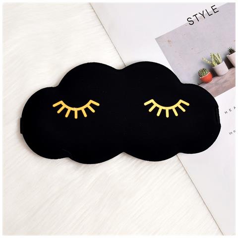 Maschera Per Dormire 3d Cloud Con Ciglia Dorate Black - Foto 3