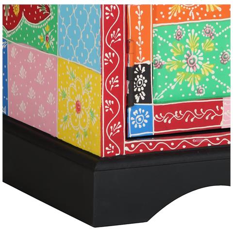 Tavolino da Salotto Multicolore 90x50x40cm Legno Massello Mango - Foto 2