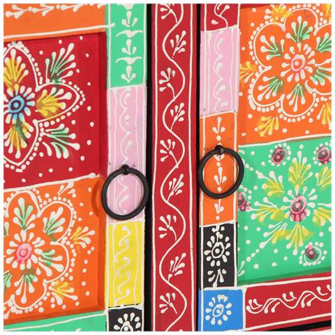 Tavolino da Salotto Multicolore 90x50x40cm Legno Massello Mango - Foto 9