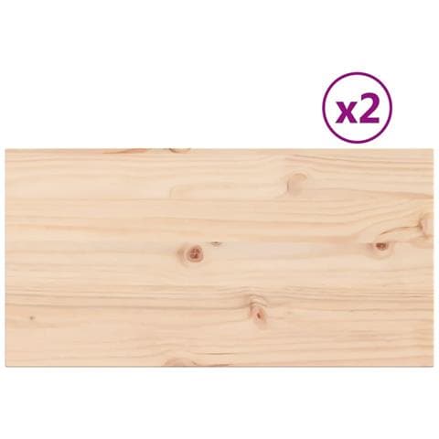 Piani Tavolo 2 Pz 80x40x1,7 Cm Rettangolare Legno Massello Pino - Foto 2