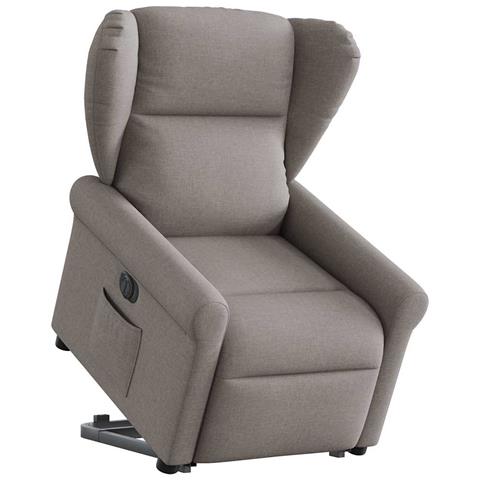 Poltrona Alzapersona Reclinabile Elettrica Tortora In Tessuto - Foto 1