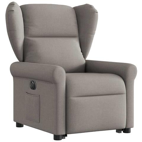 Poltrona Alzapersona Reclinabile Elettrica Tortora In Tessuto - Foto 3