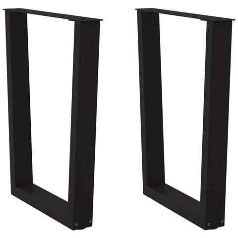 Gambe Per Tavolo Da Pranzo A V 2 Pz Nero 60x(72-73,3)cm Acciaio - Foto 1