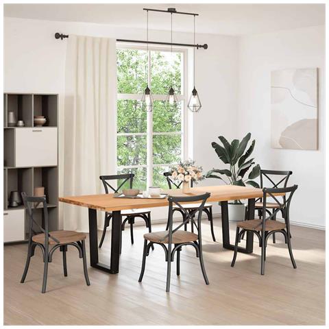 Gambe Per Tavolo Da Pranzo A V 2 Pz Nero 60x(72-73,3)cm Acciaio - Foto 2