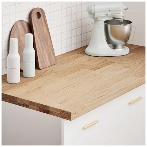 Piano Di Lavoro Cucina 120x63,5x4 Cm Legno Massello Rovere - Foto 1