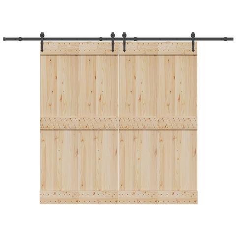 Kit Di Binari Per Porte Scorrevoli 305 Cm Acciaio Nero - Foto 1