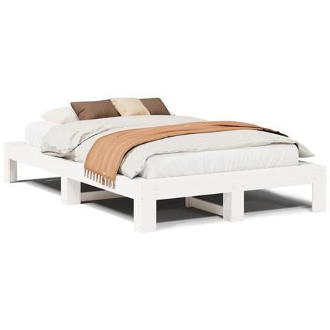 Letto Senza Materasso Bianco 120x190 Cm Legno Massello Di Pino - Foto 2
