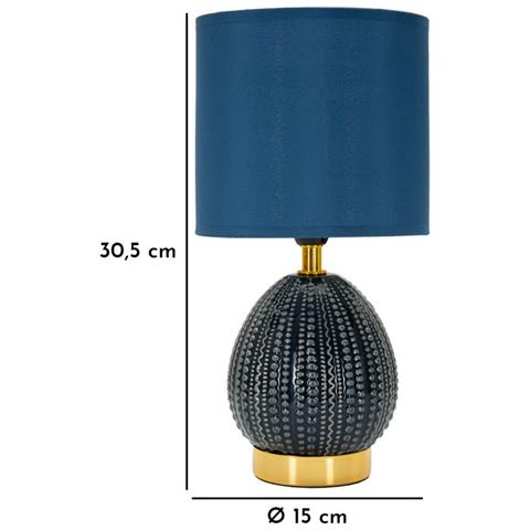 Lampada Da Tavolo Mf100 - Blu - Ceramica - 15x15x30,5 Cm - Foto 6