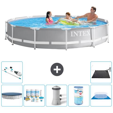 Piscina Fuori Terra - In Giro - 366x76 Cm - Grigio - Include Accessori Coordinati A1952 - Foto 1