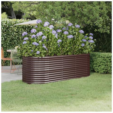 Letto Giardino Acciaio Verniciato A Polvere 224x80x68cm Marrone - Foto 6