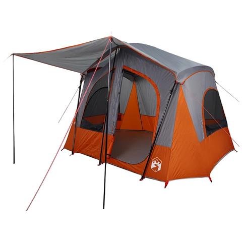 Tenda Campeggio Cabina 5 Persone Grigio Arancione Impermeabile - Foto 2