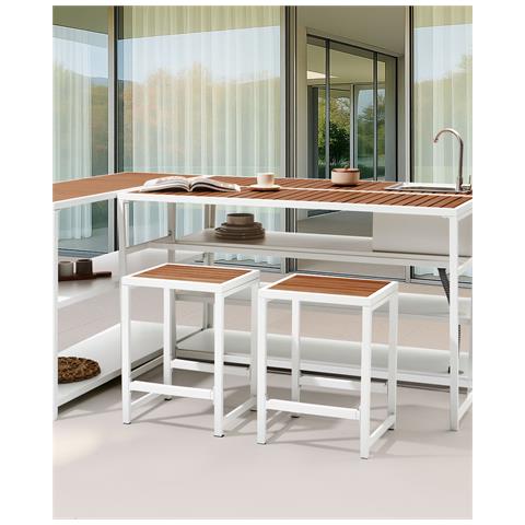 Sedia Da Giardino Avetrana Metallo Marrone /bianco - Foto 1