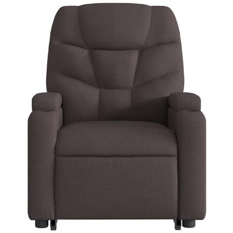 Poltrona Alzapersona Reclinabile Marrone Scuro in Tessuto - Foto 9