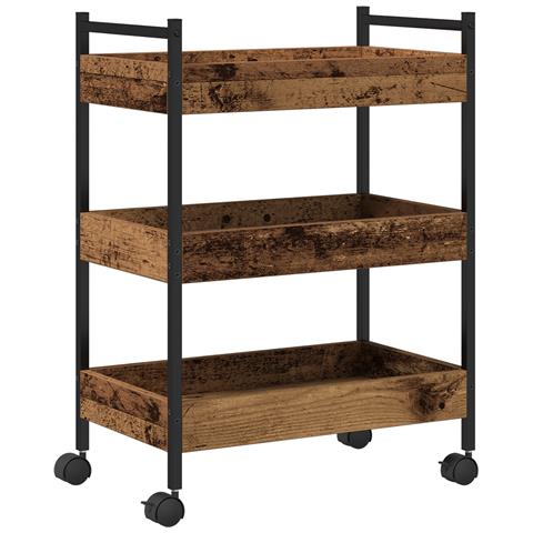 Carrello da cucina  in legno vecchio 50x30x70 cm in legno ingegnerizzato - Foto 1