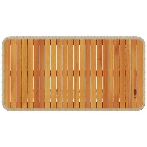 Set da pranzo da giardino 4 pezzi con cuscini Beige in Rattan Sintetico e Acacia - Foto 9