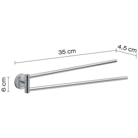 Portasalviette A Snodo Da Muro In Acciaio Inox E Cromall 2323 Serie Eros Cromato - Foto 2