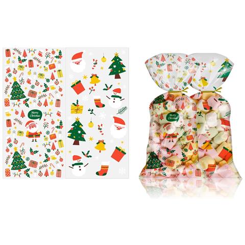 Set Di 100 Sacchetti Di Cellophane Natalizi Per Dolci E Biscotti - Foto 1
