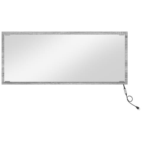 Specchio da Bagno con Luce LED Grigio Sonoma 90x8,5x37 cm - Foto 1