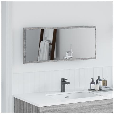 Specchio da Bagno con Luce LED Grigio Sonoma 90x8,5x37 cm - Foto 2
