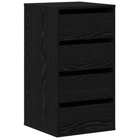 Comò Angolare Nero Rovere 40x41x76 cm Legno Ingegnerizzato - Foto 1