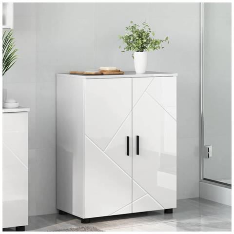 Mobile da Bagno Bianco lucido 60 x 35 x 80 cm Legno multistrato - Foto 2