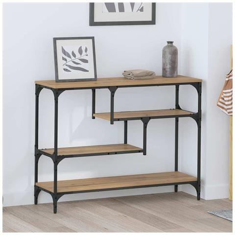 Tavolo consolle rovere artigianale 100 x 30 x 75 cm - Foto 2