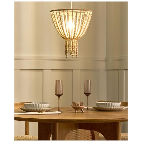 Lampadario Pusweli Legno Marrone Chiaro - Foto 1