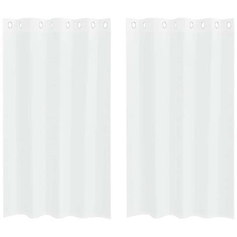 Tende con tende 2 pcs Bianco 140x175cm Poliestere - Foto 1