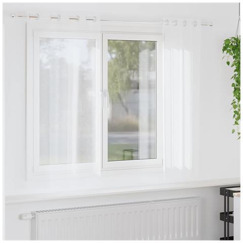 Tende con tende 2 pcs Bianco 140x175cm Poliestere - Foto 2