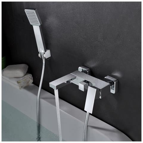 Imex Miscelatore Vasca-doccia Cromato In Ottone E Zama Con Cartuccia Ceramica Ø35 Mm Tubo Flessibile Metallico Estensibile 180 Cm Soffione Quadrato E Portamanopola In Abs Modello Imex-bdv003-4 Vale - Foto 3