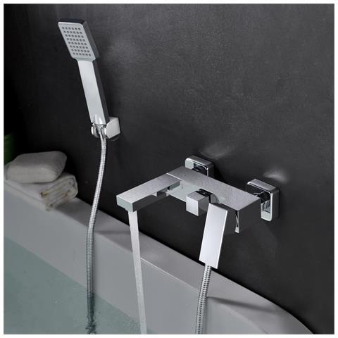 Imex Miscelatore Vasca-doccia Cromato In Ottone E Zama Con Cartuccia Ceramica Ø35 Mm Tubo Flessibile Metallico Estensibile 180 Cm Soffione Quadrato E Portamanopola In Abs Modello Imex-bdv003-4 Vale - Foto 1