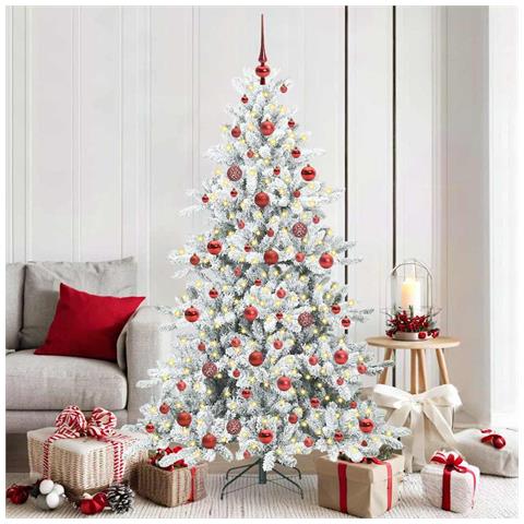 Albero di Natale Artificiale con Rami Pieghevoli Bianco 180 cm - Foto 2