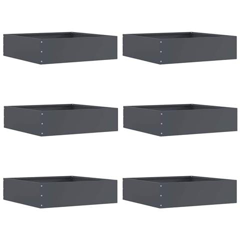 Bordura per Prato 6 pcs Antracite 50 x 50 x 13 cm Acciaio - Foto 1