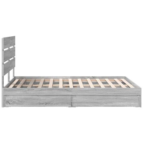 Letto con Contenitore con testiera Grigio Sonoma 160 x 200 cm - Foto 9