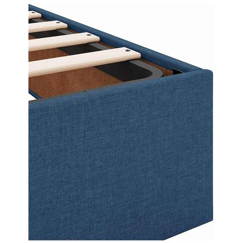 Struttura del letto con archiviazione Blu 200 x 200 cm Tessuto - Foto 9