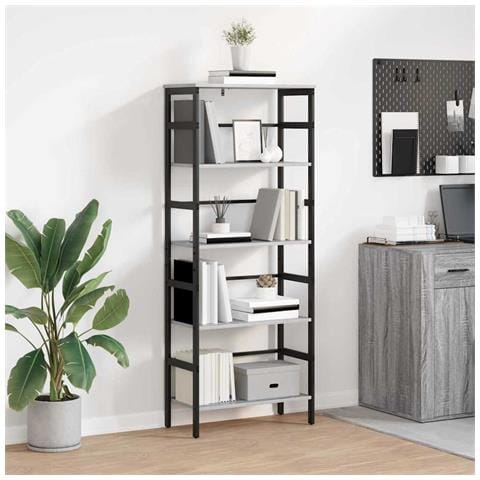 Libreria Grigio Sonoma 60 x 29,5 x 149 cm Legno multistrato - Foto 2
