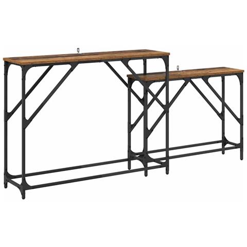 Tavolo consolle 2 pcs Legno vecchio 100 x 28 x 75 cm - Foto 1