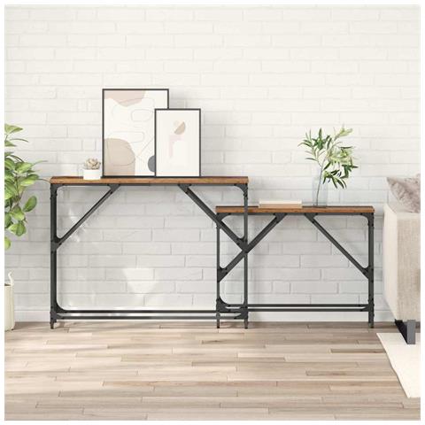 Tavolo consolle 2 pcs Legno vecchio 100 x 28 x 75 cm - Foto 2