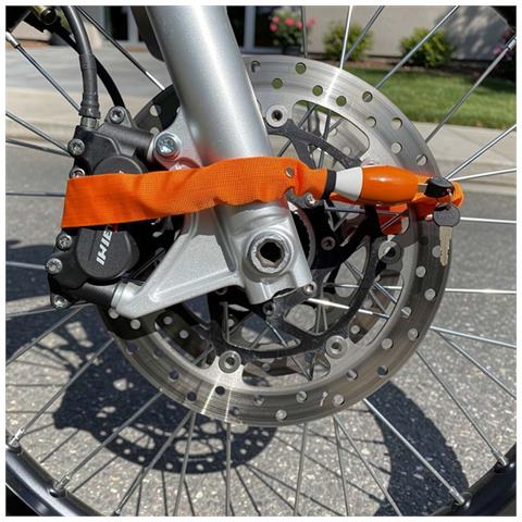 Antifurto A Cavo Rinforzato Da 120 Cm Con Testa In Metallo Per Biciclette E Motociclette - Foto 5