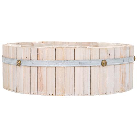 Cestino Tondo In Legno Marrone 36x36x11h - Foto 2