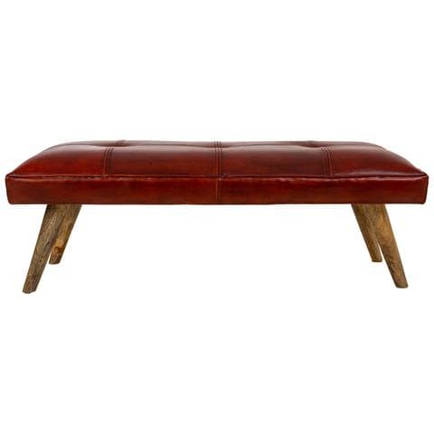 Sgabello In Pelle Rossa 115x53x38h - Foto 2