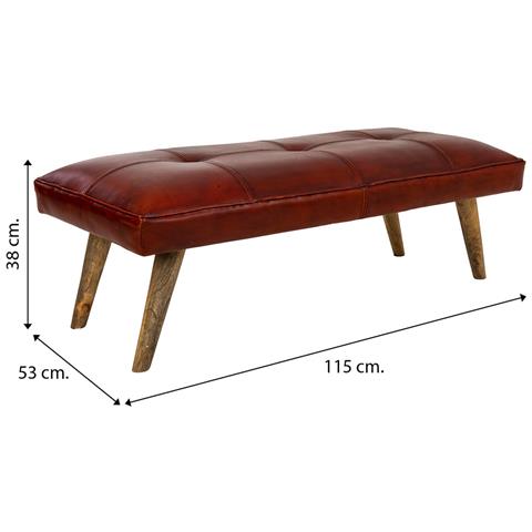 Sgabello In Pelle Rossa 115x53x38h - Foto 5