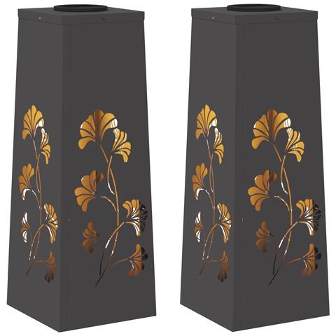 Faro LED solare per sentieri 2 pcs Nero - Foto 1